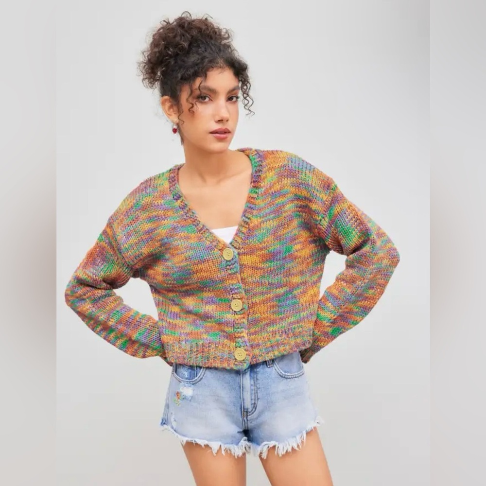 Cider Multicolor Knit Women's Sweater Size Large